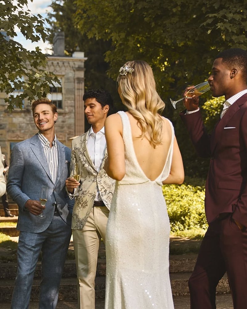 Groomsmen in tailoring for The Wedding Guide, formalwear campaign photography