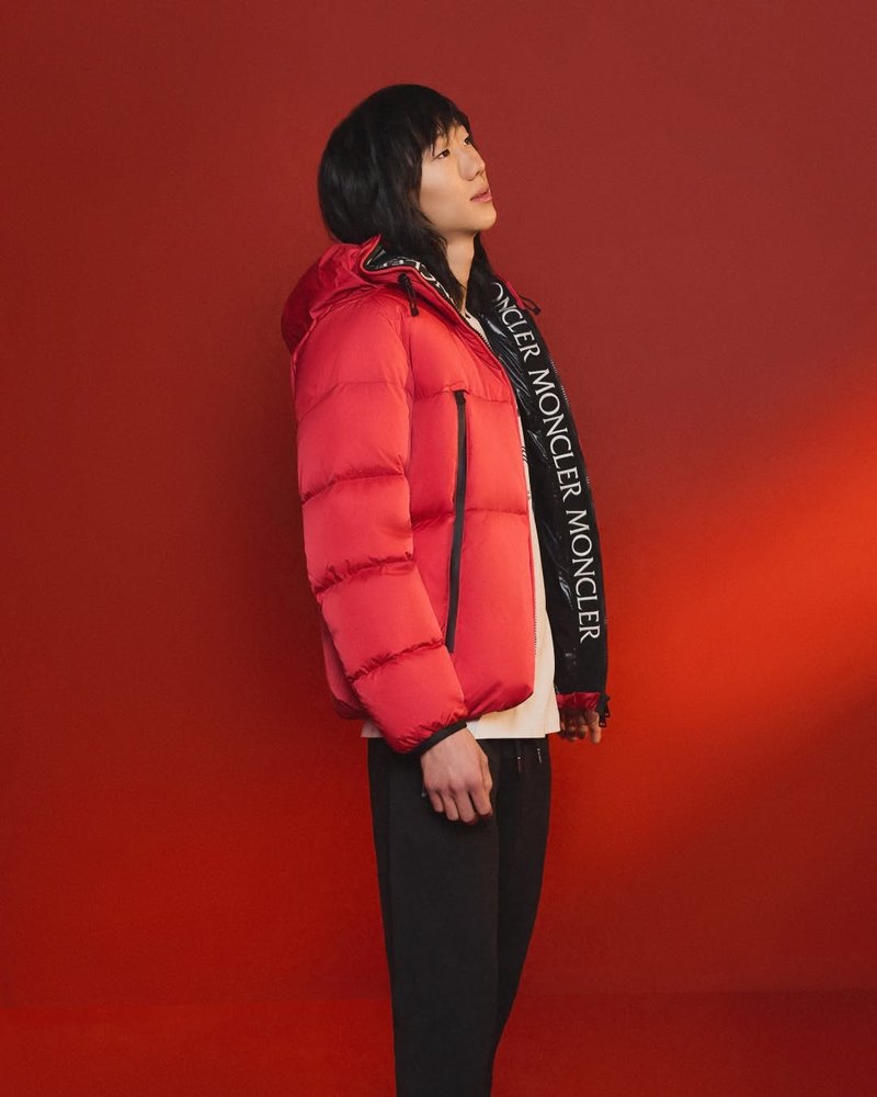 Moncler outerwear in red for a Lunar New Year campaign
